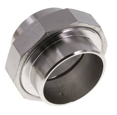 Racor recto de unión 76,1 mm Extremo para soldar Acero inoxidable Junta plana PTFE 16bar (224,8psi)