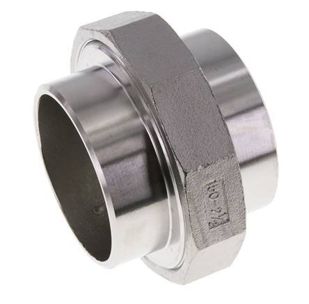 Racor recto de unión 76,1 mm Extremo para soldar Acero inoxidable Junta plana PTFE 16bar (224,8psi)
