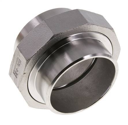 Racor recto de unión 76,1 mm Extremo para soldar Acero inoxidable Junta plana PTFE 16bar (224,8psi)