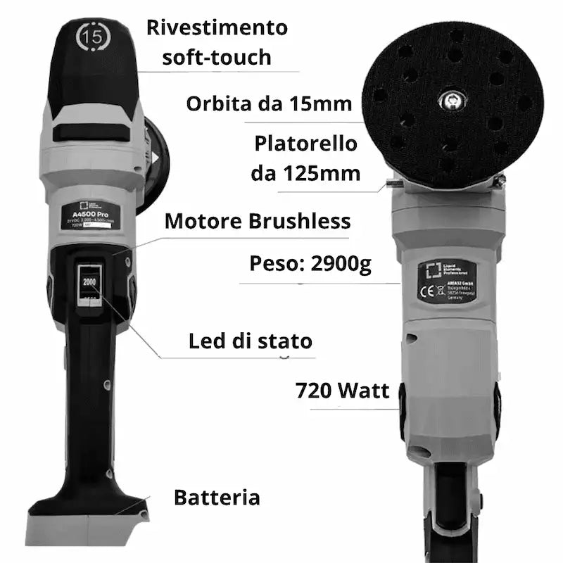 lista caratteristiche lucidatrice a4500