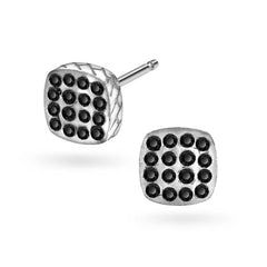 ØREDOBBER I STÅL MED SORT ZIRKONIA 972559 - Bjerveur.noØREDOBBER I STÅL MED SORT ZIRKONIA 972559