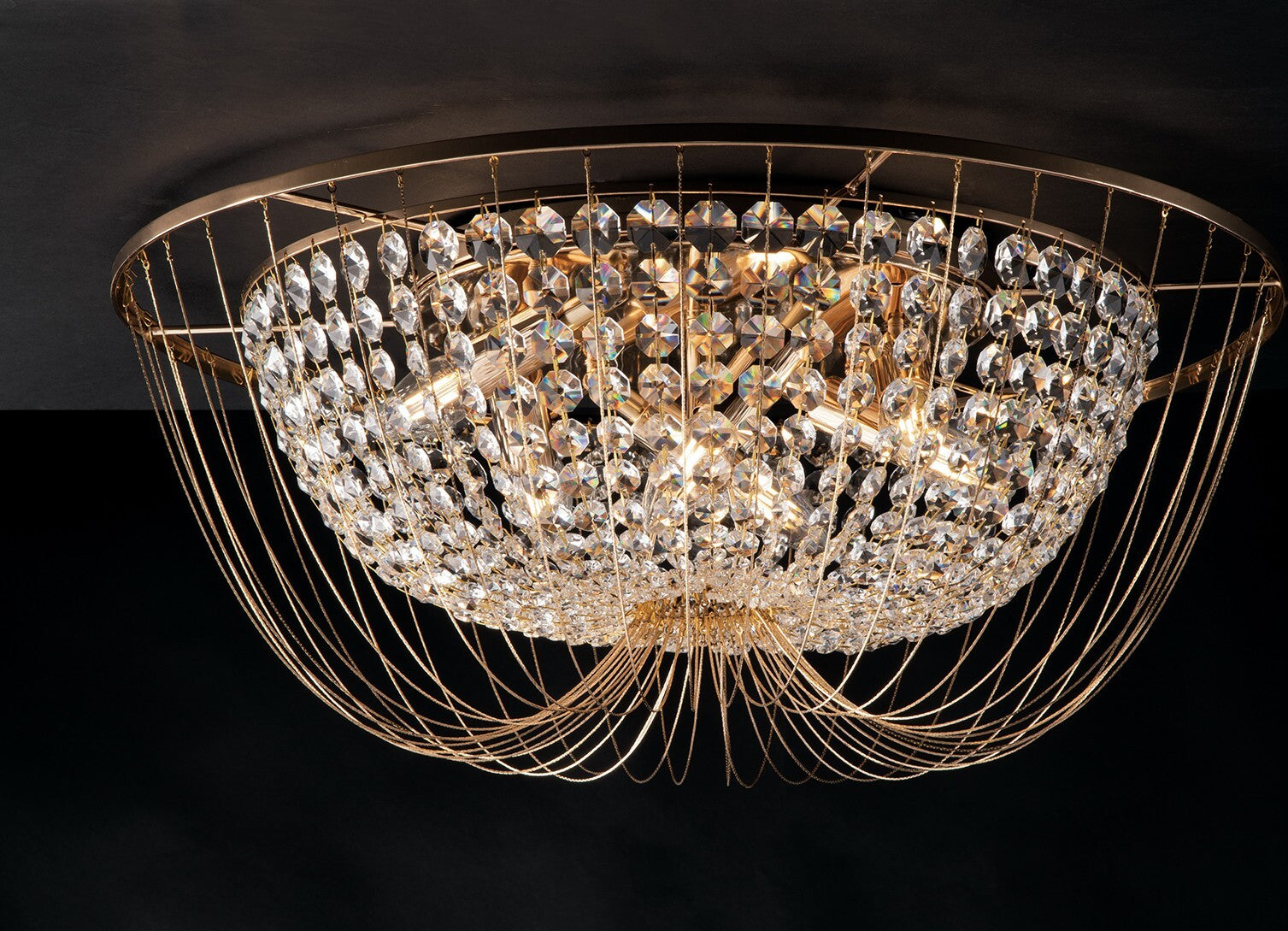 Plafoniera Vienna Oro 6Xe14 60X24Cm Illuminazione/Illuminazione per interni/Lampadari lampade a sospensione e plafoniere/Plafoniere Led Mall Home - Napoli, Commerciovirtuoso.it