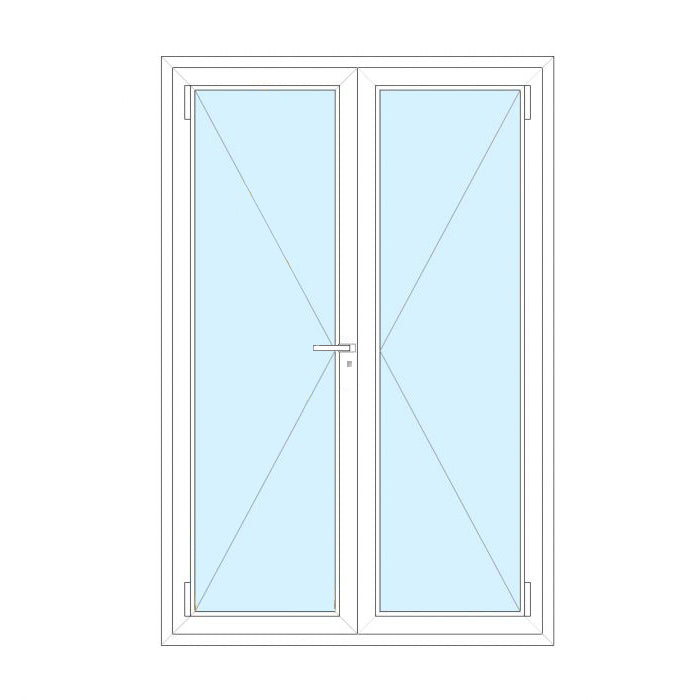 Porta con serratura in PVC 2 ante 120x240 apertura verso l'esterno