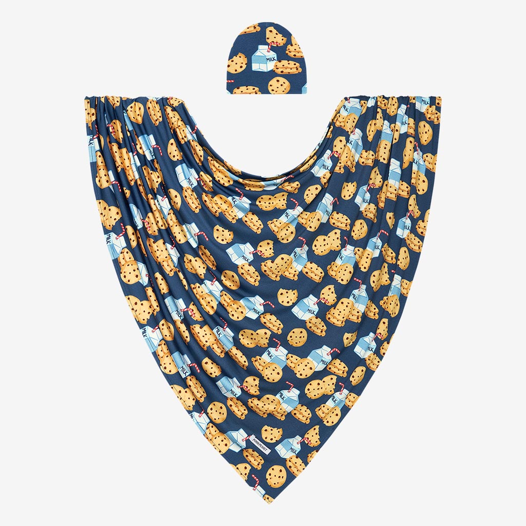Posh Peanut Milk & Cookies Swaddle & Beanie Set, Posh Peanut, Milk & Cookies, Posh Peanut, Posh Peanut Infant Swaddle & Beanie Set, Posh Peanut Retailer Exclusive, Posh Peanut Swaddle, Posh P