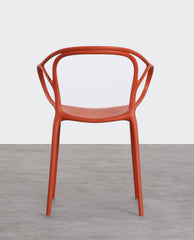 Silla de Comedor de Polipropileno con Reposabrazos Erbra Rojo Brick - The Masie