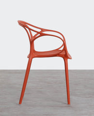 Silla de Comedor de Polipropileno con Reposabrazos Erbra Rojo Brick - The Masie