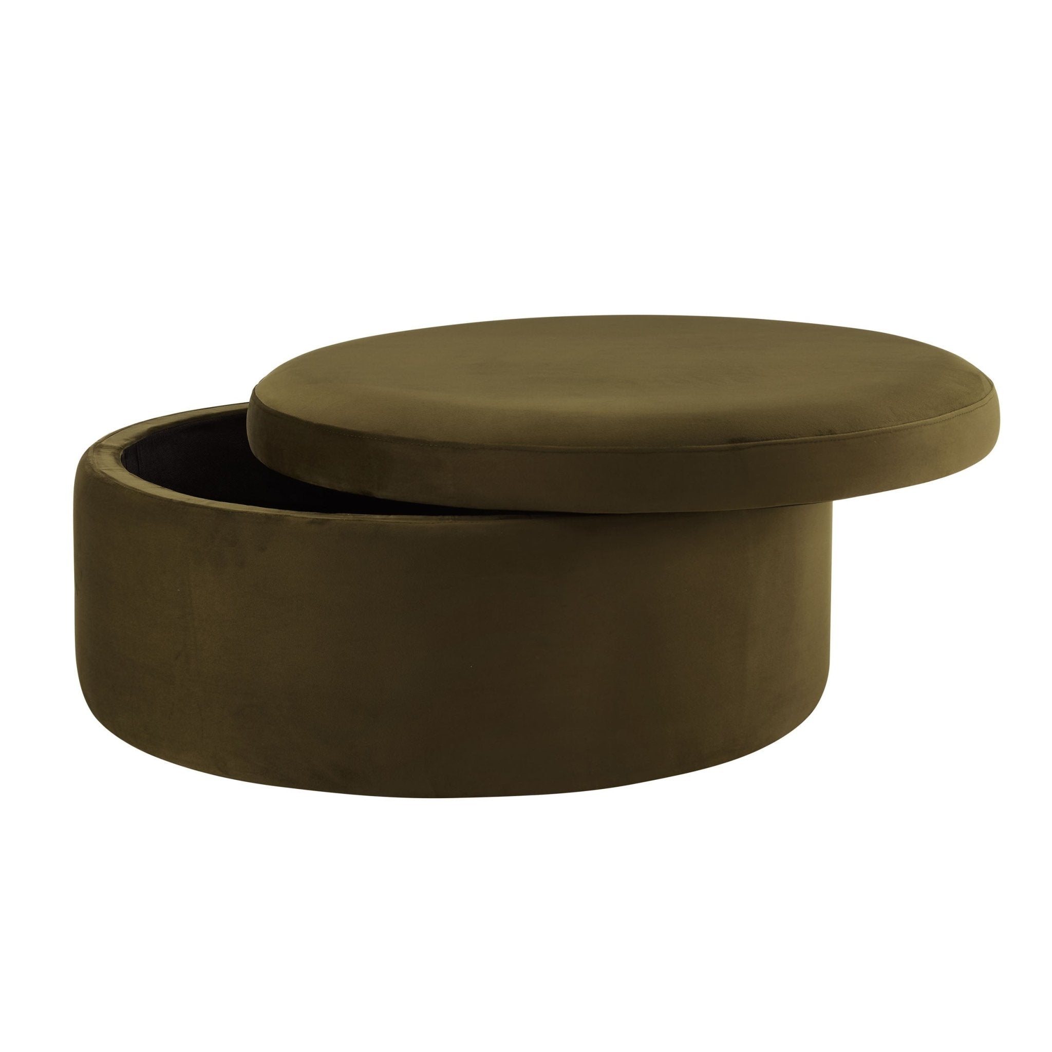 Stockton Round Storage Pouffe - Rich Green - DUSK