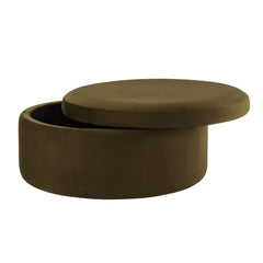 Stockton Round Storage Pouffe - Rich Green - DUSK