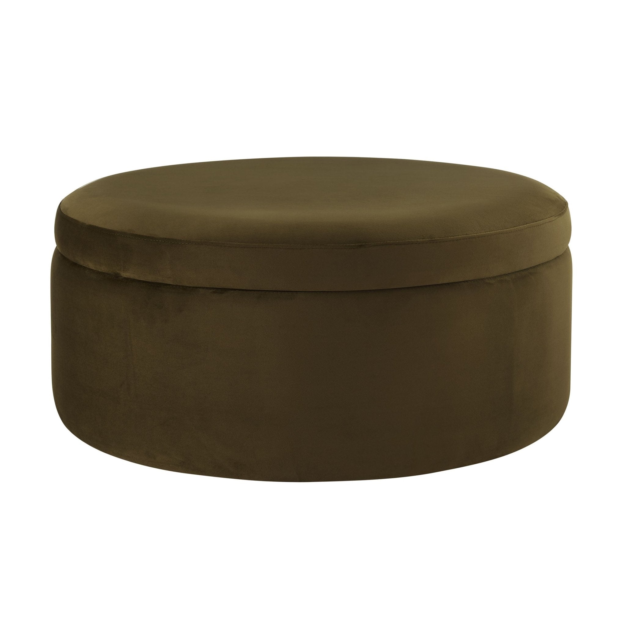 Stockton Round Storage Pouffe - Rich Green - DUSK
