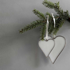 Hadeland Glassverk Tiffany Hjerte 2pk Hvit