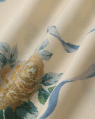 Sueña Sarı Çiçekli Straplez Midi Elbise